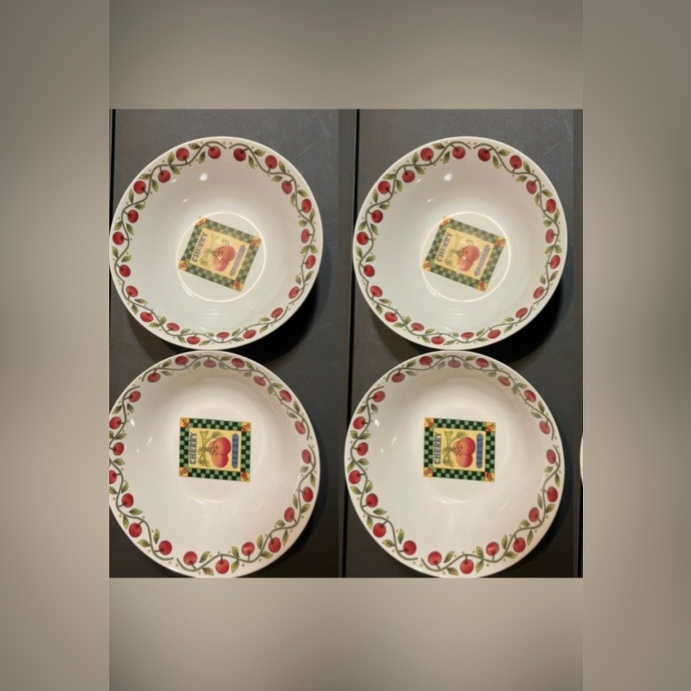 Chef's Classics Decorative Ceramic Cherry Serving Vegetables Pasta Bowl